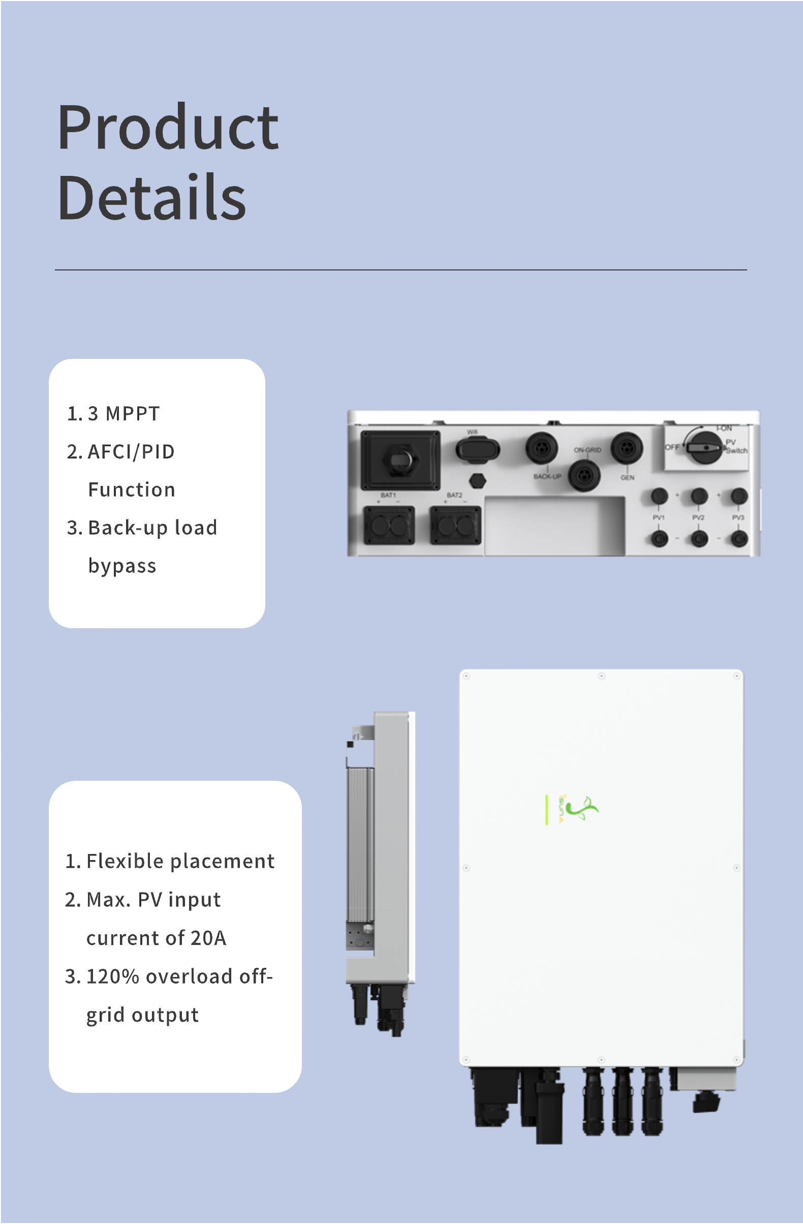 ISUNA Single Phase Hybrid Inverter 5-12kW